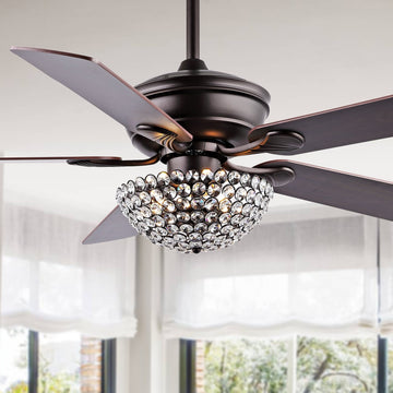 Cammy 52" Traditional Transitional Iron LED CEILING FAN - JONATHAN Y